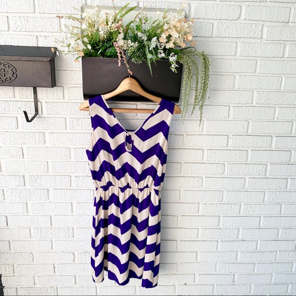 Millibon Shop The Rage Purple Chevron Dress - Picture 5 of 9